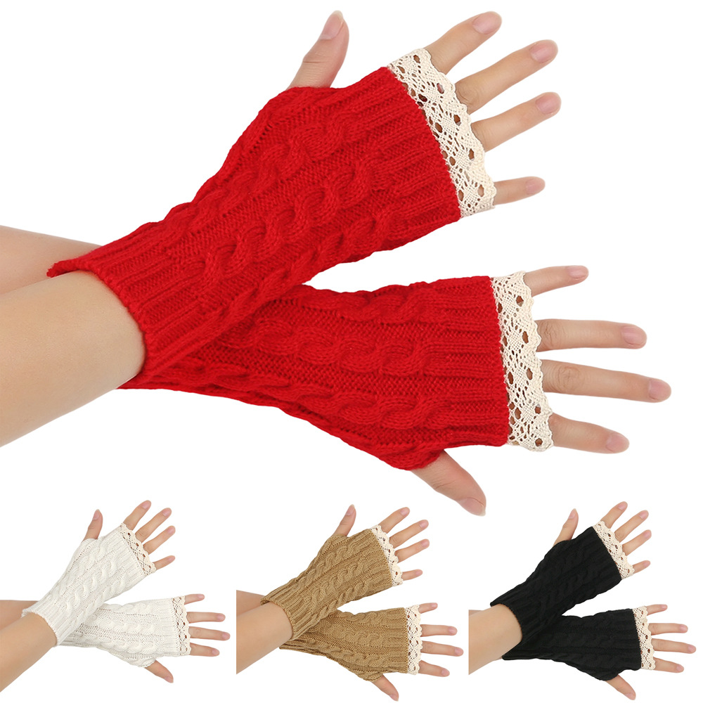 Fingerless Glove Knit - Cute Y2K Women Lace Fingerless Gloves