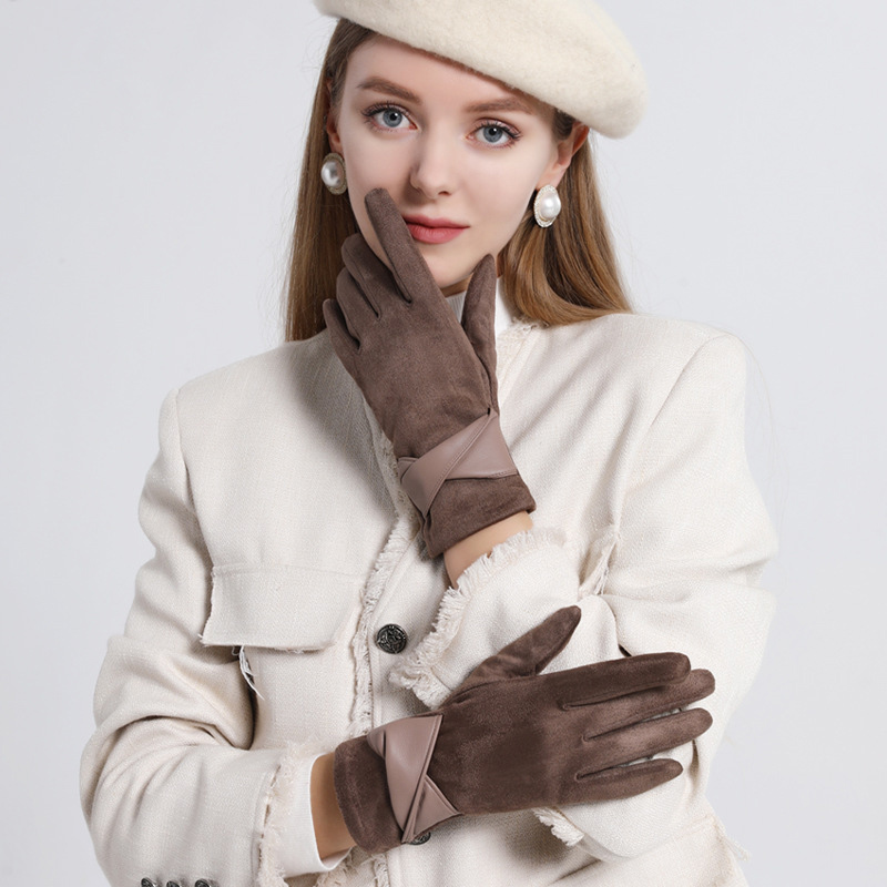 1 Pair Suede Gloves For Women  - Leather Driving Glove ulasan dan harga