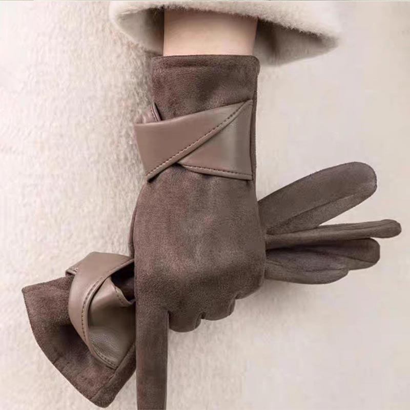 1 Pair Suede Gloves For Women  - Leather Driving Glove ulasan dan harga