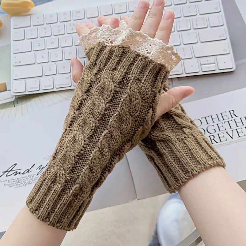 Cute Y2K Women Lace Fingerless - Fingerless Glove Knit ulasan dan harga