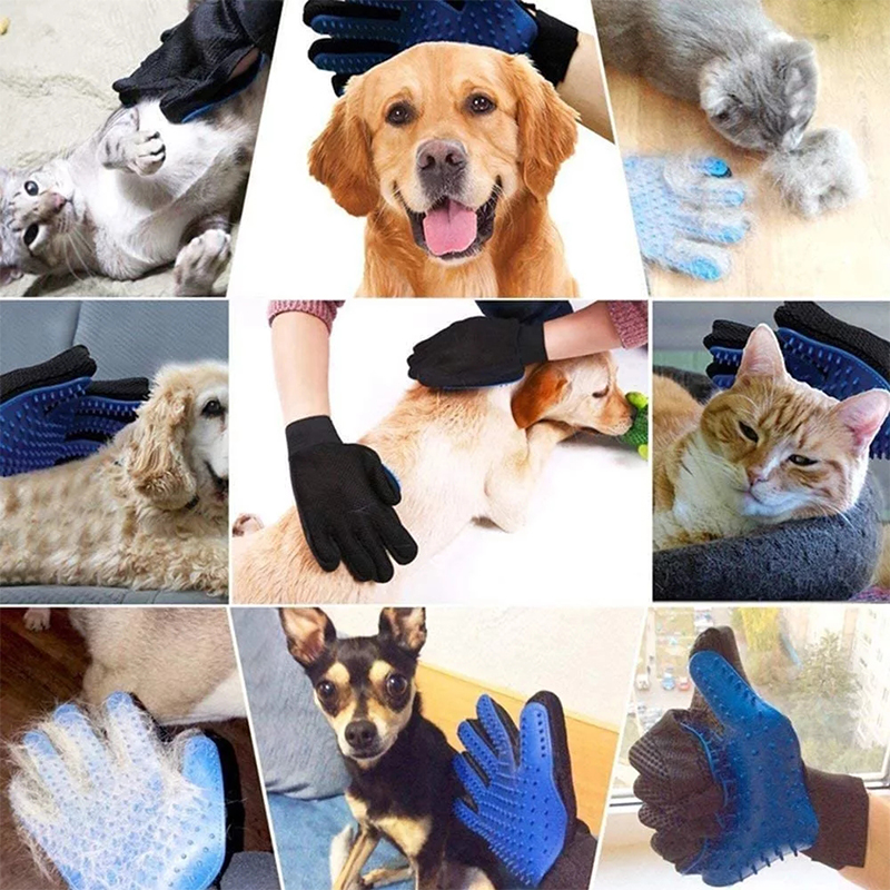 Pet Grooming Gloves Silicone B - Rubber Glove Cleaning ulasan dan harga