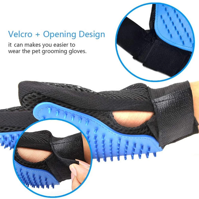 Pet Grooming Gloves Silicone B - Rubber Glove Cleaning ulasan dan harga