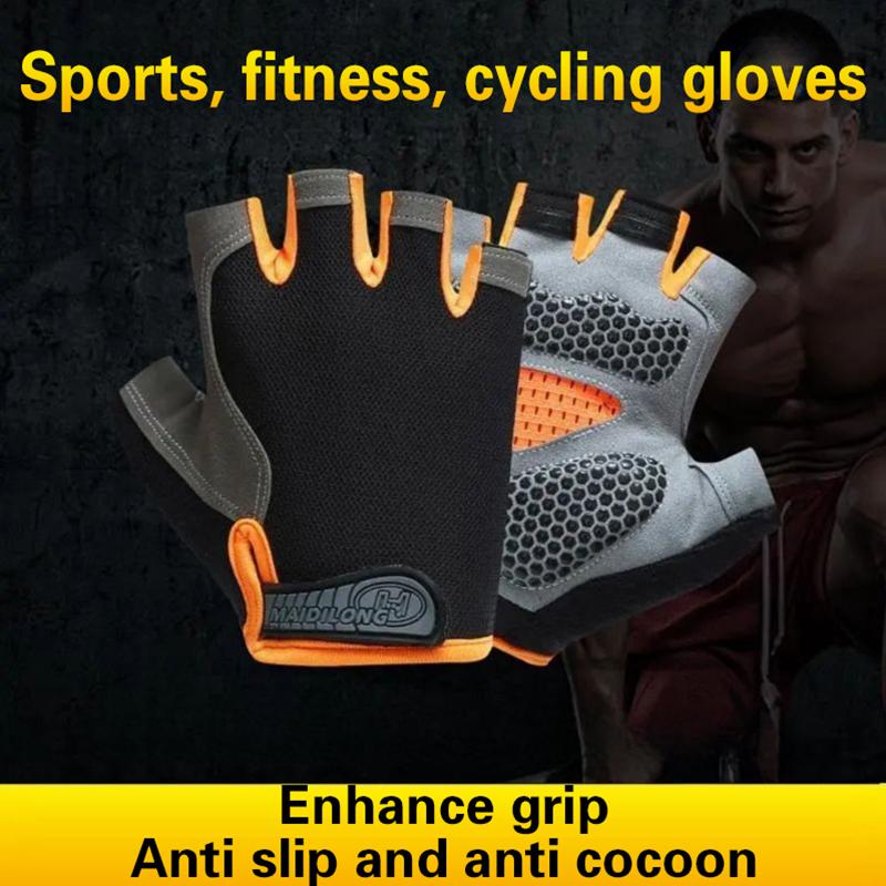 Hot Half Finger Cycling Gloves - Fingerless Glove Knit ulasan dan harga