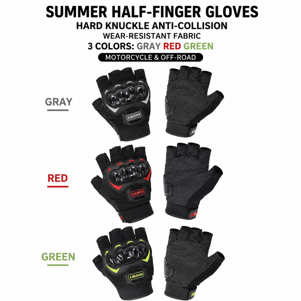 Summer Motorcycle Half Finger  - Motorcycle Glove Knuckle ulasan dan harga