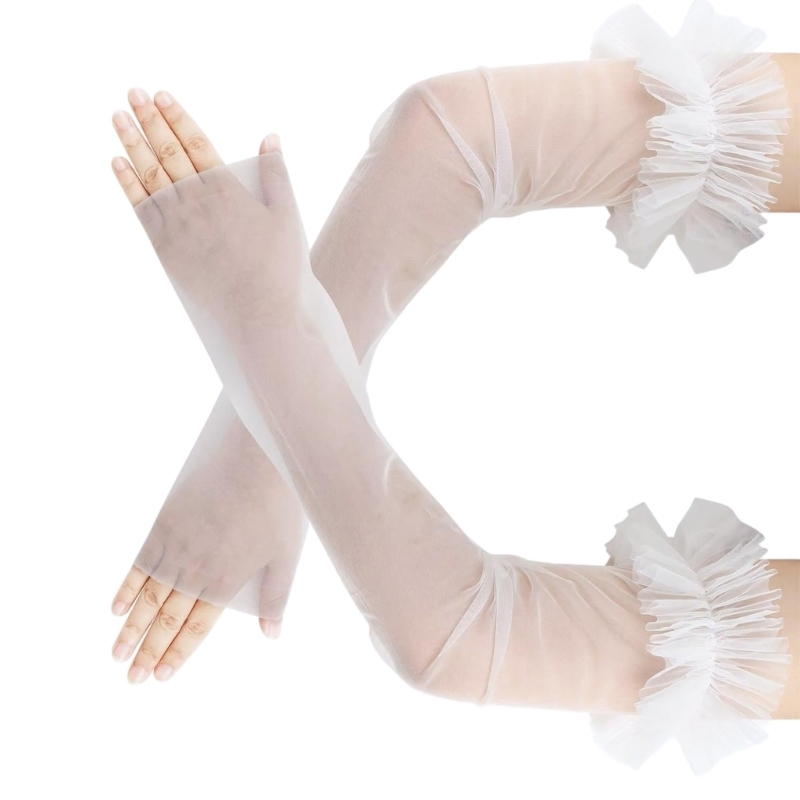 Elegant Wedding Sheer Arm Slee - Fingerless Glove Knit ulasan dan harga