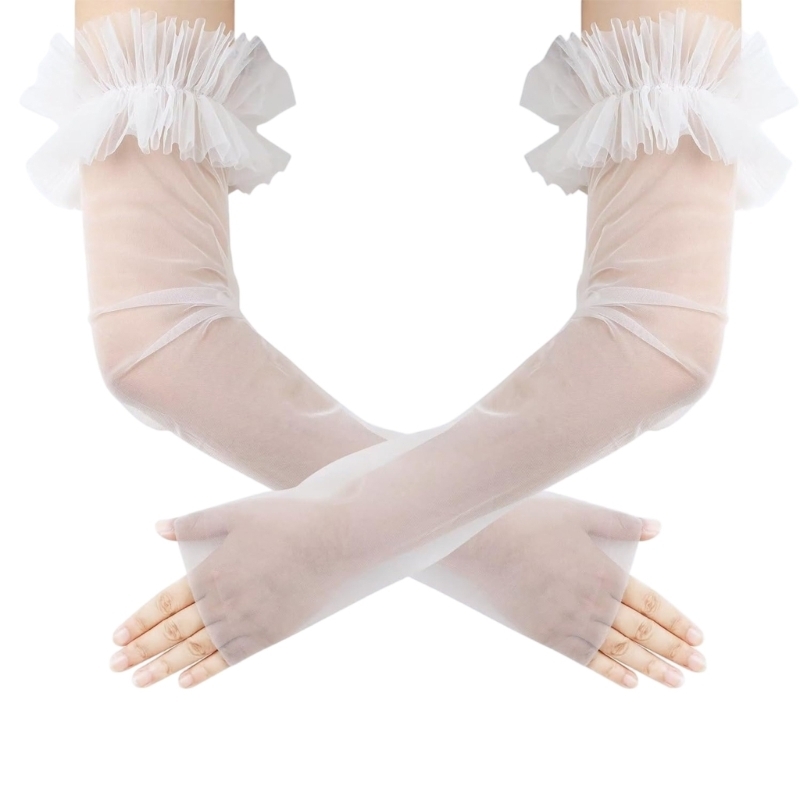Elegant Wedding Sheer Arm Slee - Fingerless Glove Knit ulasan dan harga