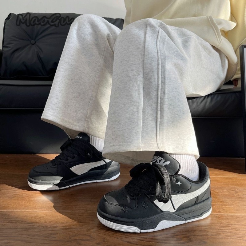 Women's Black White Leather Sk - Vans Shoes Old Skool ulasan dan harga